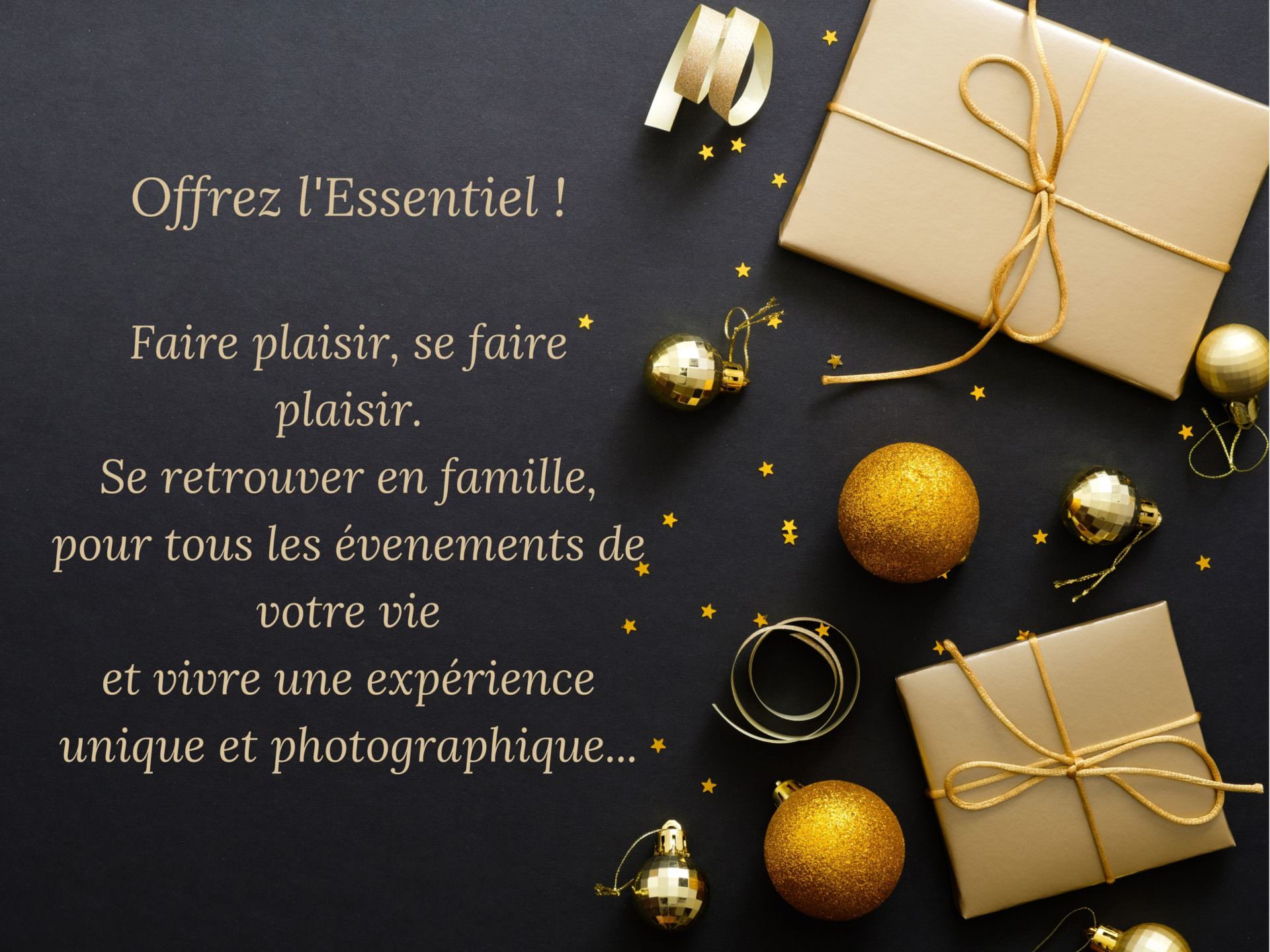 Une carte cadeau chez un photographe pour Noël